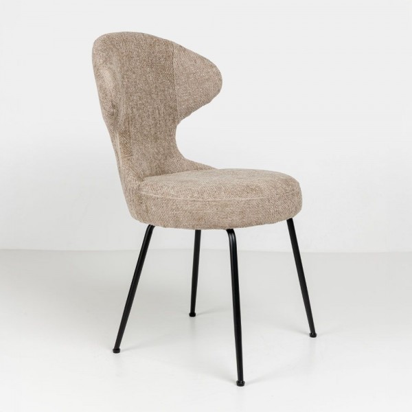 FUNGO ΚΑΡΕΚΛΑ BEIGE ΜΑΥΡΟ 56x57x90cm