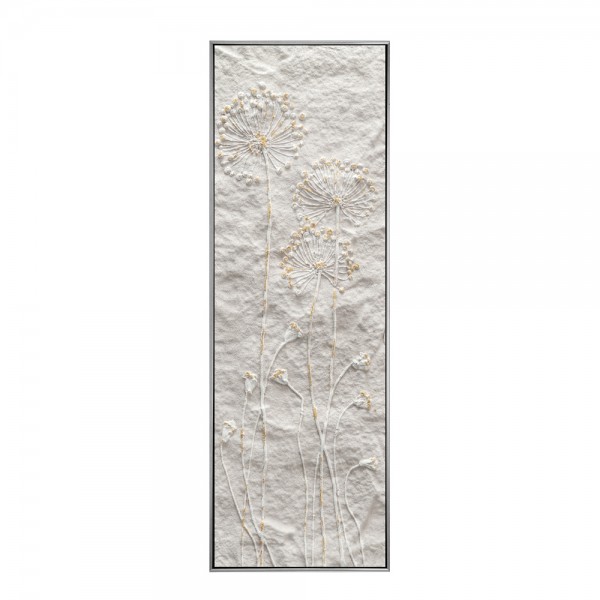 BREATH OF ART 1 ΠΙΝΑΚΑΣ ΚΑΜΒΑΣ ΜΠΕΖ ΧΡΥΣΟ ΞΥΛΟ ΚΟΡΝΙΖΑ 40x120xH4cm