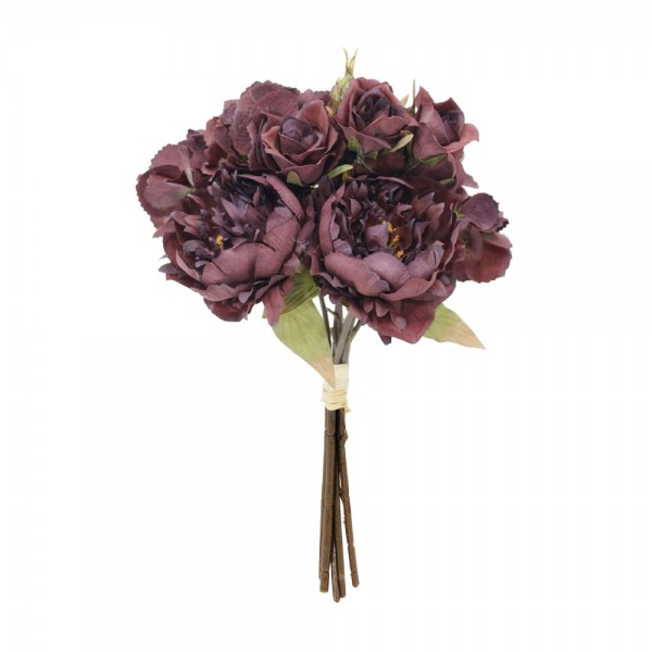 PEONY ΛΟΥΛΟΥΔΙ ΤΕΧΝΗΤΟ ΜΠΟΥΚΕΤΟ ΥΦΑΣΜΑ PVC ΜΩΒ ΠΡΑΣΙΝΟ 30