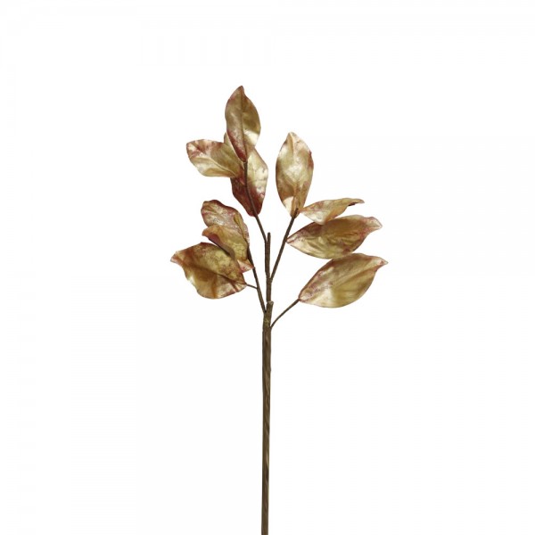 MAGNOLIA LEAVES ΚΛΑΔΙ ΤΕΧΝΗΤΟ ΥΦΑΣΜΑ PVC ΧΡΥΣΟ ΜΠΟΡΝΤΩ 74