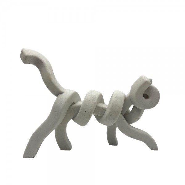 BELMA DECO ΓΑΤΑ POLYRESIN ΛΕΥΚΟ 29,8x7,7xH21,6cm