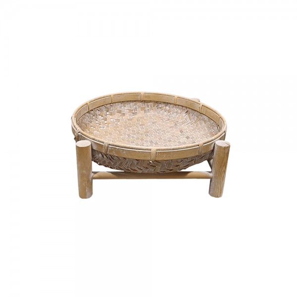 ITHAKI ΔΙΣΚΟΣ ΜΕ ΒΑΣΗ 37x37x13 ΞΥΛΟ ΕΛΑΤΟ WHITE WASHED