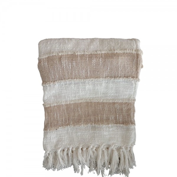 SUNIL ΡΙΧΤΑΡΙ ΔΙΑΚΟΣΜΗΤΙΚΟ 180x240cm ΥΦΑΣΜΑ ΜΠΕΖ ΛΕΥΚΟ