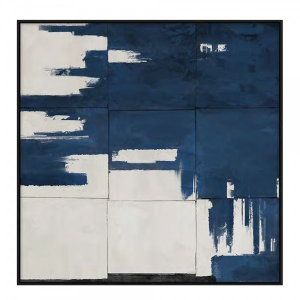 GEOMETRY OF TIME ΠΙΝΑΚΑΣ ΔΙΑΚΟΣΜΗΤΙΚΟΣ ΜΕ ΚΟΡΝΙΖΑ 80x80x4 ΚΑΜΒΑΣ ΜΠΛΕ ΛΕΥΚΟ PP