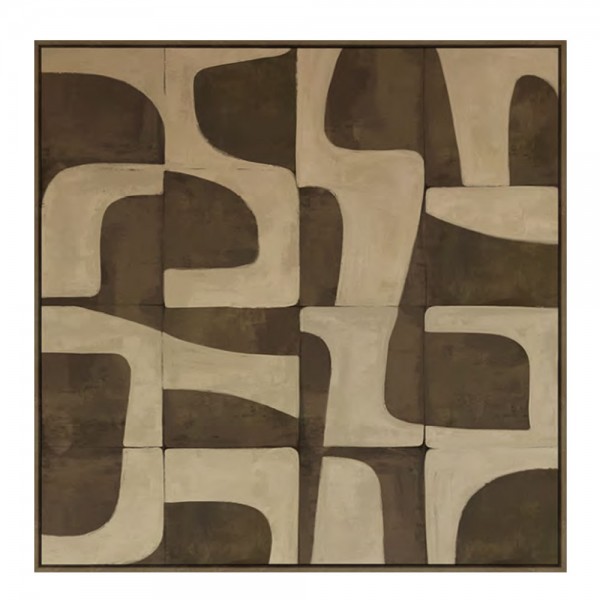 BOHO BALANCE ΠΙΝΑΚΑΣ ΔΙΑΚΟΣΜΗΤΙΚΟΣ ΜΕ ΚΟΡΝΙΖΑ 80x80x4 ΚΑΜΒΑΣ ΚΑΦΕ ΜΠΕΖ PP