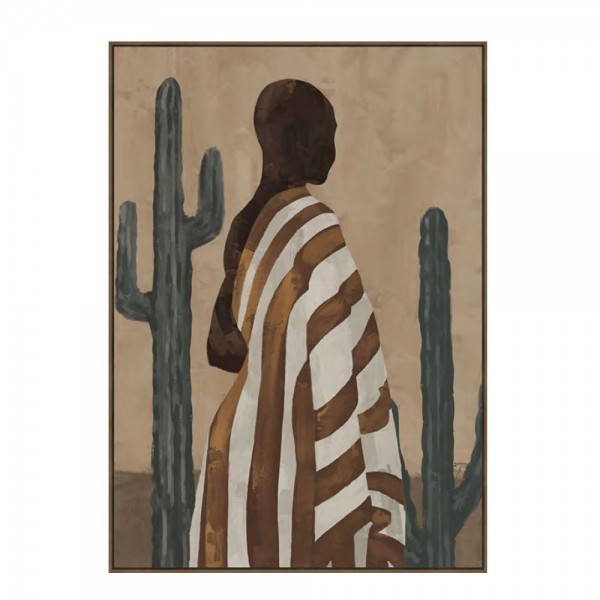 DESERT BLOOM ΠΙΝΑΚΑΣ ΔΙΑΚΟΣΜΗΤΙΚΟΣ ΜΕ ΚΟΡΝΙΖΑ 80x120x4 ΚΑΜΒΑΣ ΚΑΦΕ ΜΠΕΖ PP