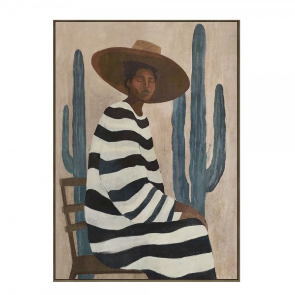 DESERT BLOOM ΠΙΝΑΚΑΣ ΔΙΑΚΟΣΜΗΤΙΚΟΣ ΜΕ ΚΟΡΝΙΖΑ 80x120x4 ΚΑΜΒΑΣ ΚΑΦΕ ΜΠΕΖ PP