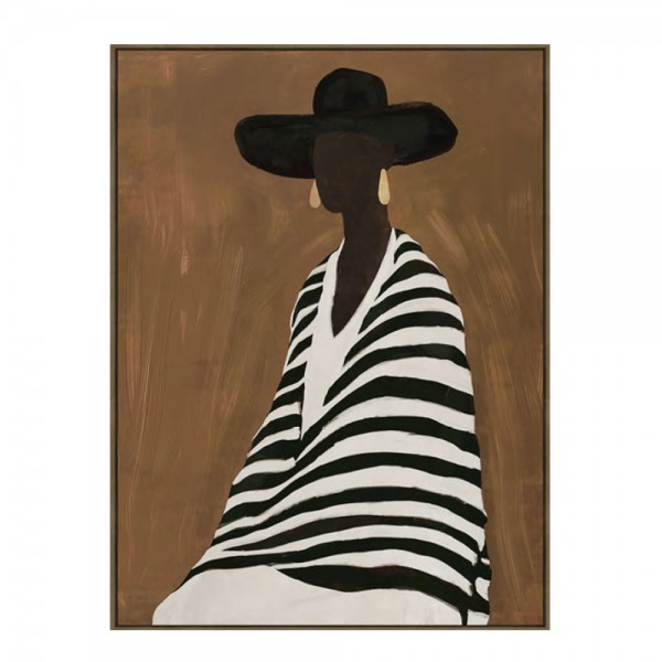 TIMELESS ELEGANCE C ΠΙΝΑΚΑΣ ΔΙΑΚΟΣΜΗΤΙΚΟΣ ΜΕ ΚΟΡΝΙΖΑ 80x120x4 ΚΑΜΒΑΣ ΚΑΦΕ ΜΠΕΖ PP ΜΑΥΡΟ