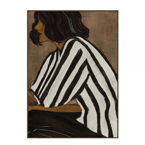 STILL BEAUTY ΠΙΝΑΚΑΣ ΔΙΑΚΟΣΜΗΤΙΚΟΣ ΜΕ ΚΟΡΝΙΖΑ 80x120x4 ΚΑΜΒΑΣ ΚΑΦΕ ΜΑΥΡΟ PP