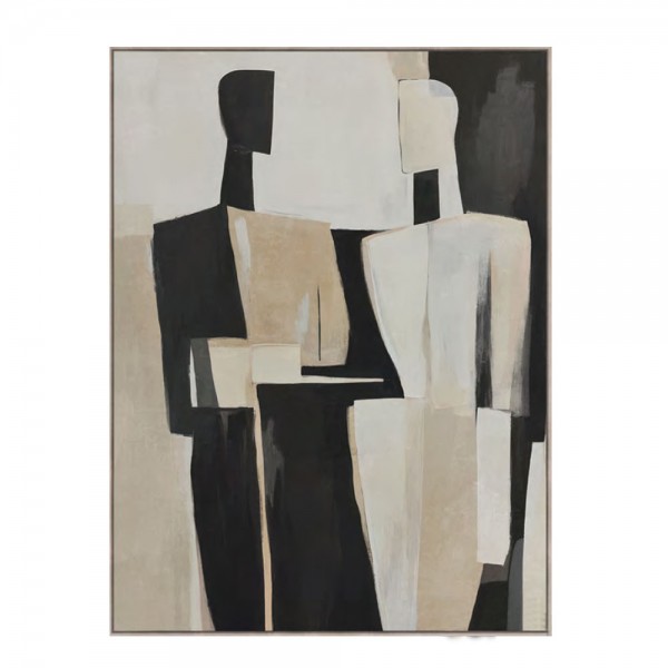 FADING FACES ΠΙΝΑΚΑΣ ΔΙΑΚΟΣΜΗΤΙΚΟΣ ΜΕ ΚΟΡΝΙΖΑ 80x120x4 ΚΑΜΒΑΣ ΜΠΕΖ ΜΑΥΡΟ PP