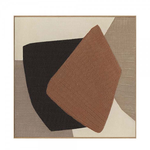 LA ROCCIA I ΠΙΝΑΚΑΣ ΔΙΑΚΟΣΜΗΤΙΚΟΣ ΜΕ ΚΟΡΝΙΖΑ 80x80x3.8cm ΚΑΜΒΑΣ ΚΑΦΕ BEIGE ΞΥΛΟ ΦΥΣΙΚΟ