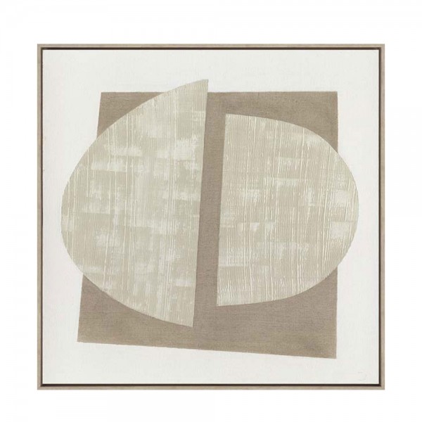 LIGHT MOUNT A ΠΙΝΑΚΑΣ ΔΙΑΚΟΣΜΗΤΙΚΟΣ ΜΕ ΚΟΡΝΙΖΑ 80x80x3.8cm ΚΑΜΒΑΣ BEIGE BEIGE ΞΥΛΟ ΦΥΣΙΚΟ