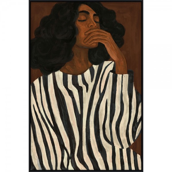 NOCTURNE ΠΙΝΑΚΑΣ ΔΙΑΚΟΣΜΗΤΙΚΟΣ ΜΕ ΚΟΡΝΙΖΑ 120x80x4cm ΚΑΜΒΑΣ ΚΑΦΕ ΠΟΛΥΧΡΩΜΟ ΞΥΛΟ ΜΑΥΡΟ