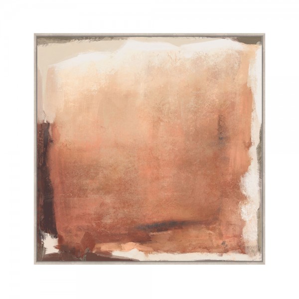 WARM ROOT ΠΙΝΑΚΑΣ ΔΙΑΚΟΣΜΗΤΙΚΟΣ ΜΕ ΚΟΡΝΙΖΑ 100x100x4cm ΚΑΜΒΑΣ TERRACOTTA ΜΠΕΖ ΚΑΦΕ ΞΥΛΟ ΦΥΣΙΚΟ