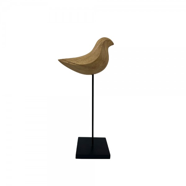 BIRD S ΔΙΑΚΟΣΜΗΤΙΚΟ ΠΟΥΛΙ 12.5x7.5x27cm POLYRESIN ΦΥΣΙΚΟ ΜΑΥΡΟ ΜΕΤΑΛΛΟ
