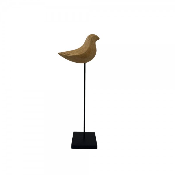 BIRD L ΔΙΑΚΟΣΜΗΤΙΚΟ ΠΟΥΛΙ 12.5x7.5x34cm POLYRESIN ΦΥΣΙΚΟ ΜΑΥΡΟ ΜΕΤΑΛΛΟ