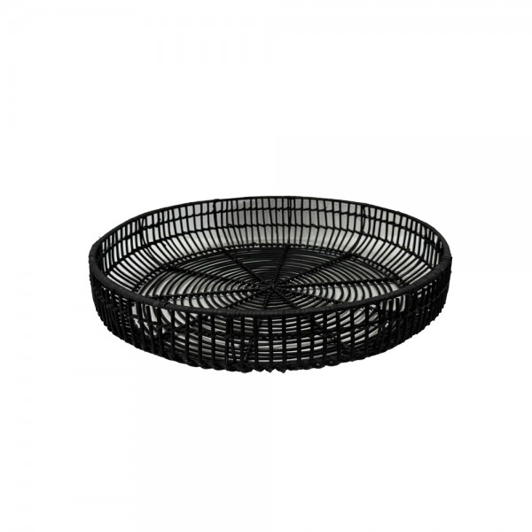ONYX ΔΙΣΚΟΣ 51x51x9cm RATTAN ΦΥΣΙΚΟ ΜΑΥΡΟ