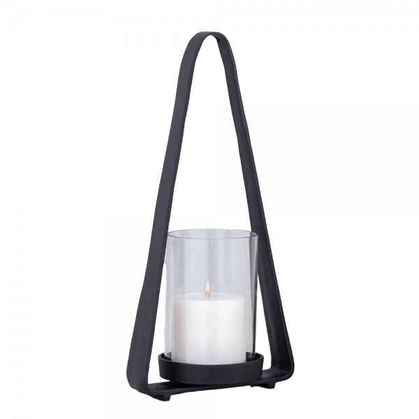 LUMINOUS ΦΑΝΑΡΙ 49x14x23cm ΑΛΟΥΜΙΝΙΟ ΜΑΥΡΟ ΓΥΑΛΙ