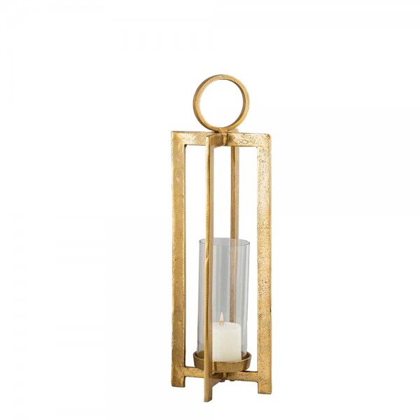 BEACON LIGHT ΦΑΝΑΡΙ 20x20x66cm ΑΛΟΥΜΙΝΙΟ ΧΡΥΣΟ ΓΥΑΛΙ