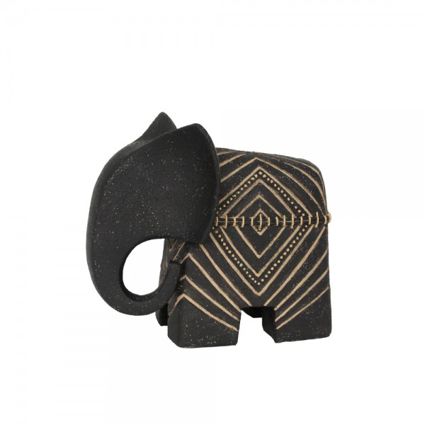 TRUNKY B ΔΙΑΚΟΣΜΗΤΙΚΟ ΕΛΕΦΑΝΤΑΣ 26.5x15x23cm POLYRESIN ΜΑΥΡΟ ΜΠΕΖ