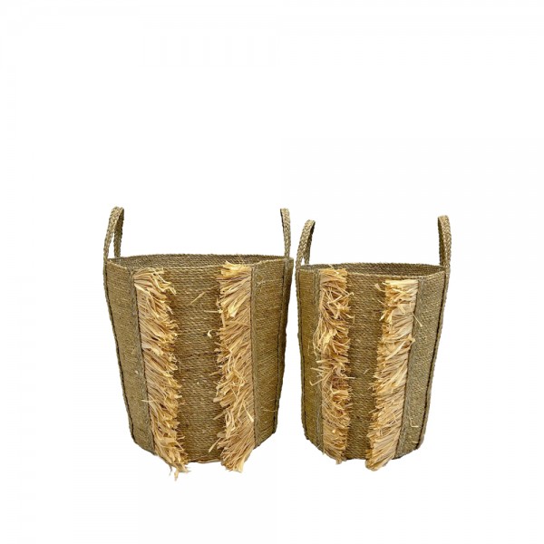 WEAVINA ΚΑΛΑΘΙ ΥΑΚΙΝΘΟΥ SET 2ΤΜΧ 42x42x58cm ΥΑΚΙΝΘΟΣ ΦΥΣΙΚΟ