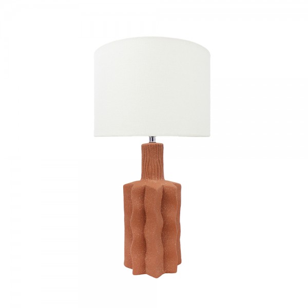 EGLI ΦΩΤΙΣΤΙΚΟ ΕΠΙΤΡΑΠΕΖΙΟ 32x32x56cm ΚΕΡΑΜΙΚΟ TERRACOTTA ΛΙΝΟ ΛΕΥΚΟ