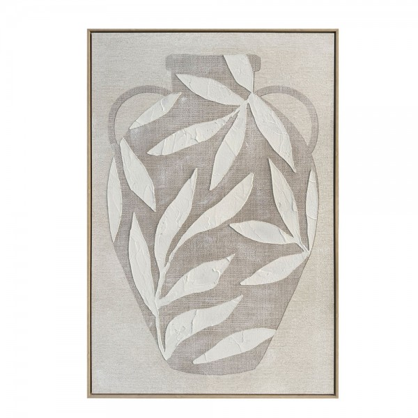 HUSK ΠΙΝΑΚΑΣ ΔΙΑΚΟΣΜΗΤΙΚΟΣ ΜΕ ΚΟΡΝΙΖΑ 82.6x4.3x122.6cm ΚΑΜΒΑΣ ΜΠΕΖ ΛΕΥΚΟ PS