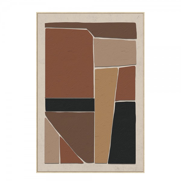 FRACTAL B ΠΙΝΑΚΑΣ ΔΙΑΚΟΣΜΗΤΙΚΟΣ ΜΕ ΚΟΡΝΙΖΑ 82.6x4.3x122.6cm ΚΑΜΒΑΣ ΜΠΕΖ ΚΑΦΕ ΜΑΥΡΟ PS