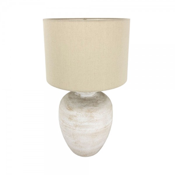 ORILIA ΦΩΤΙΣΤΙΚΟ ΕΠΙΤΡΑΠΕΖΙΟ 35x35x61cm ΜΕΤΑΛΛΟ ΛΕΥΚΟ ΜΠΕΖ ΚΑΜΒΑΣ