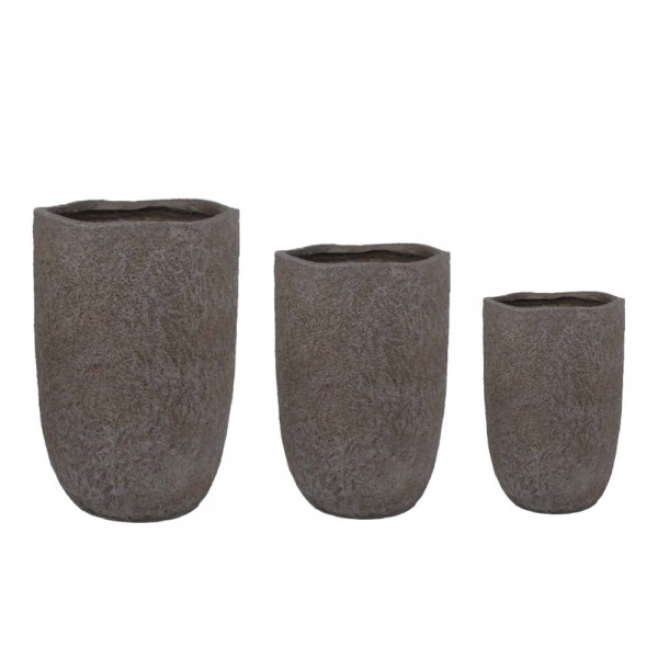 SOLIN ΚΑΣΠΩ SET 3ΤΜΧ 44x44x66.5cm MgO ΓΚΡΙ ΣΚΟΥΡΟ