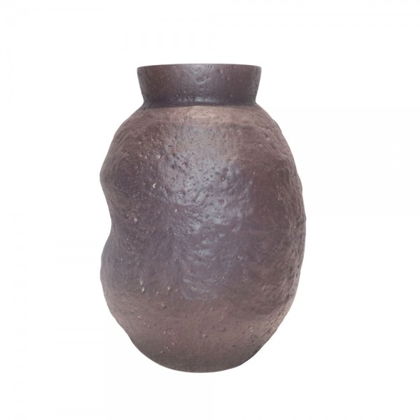 NEROA ΒΑΖΟ 16x16x23cm ΓΥΑΛΙ ΚΑΦΕ