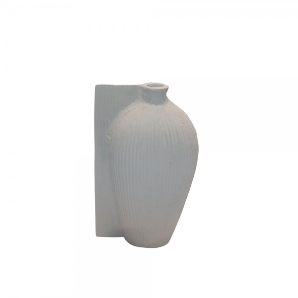 VOLINA ΒΑΖΟ 17x9.5x28cm ΑΛΟΥΜΙΝΙΟ ΛΕΥΚΟ TEXTURED