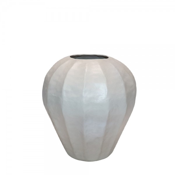 IVELLA ΒΑΖΟ 25x25x26.5cm ΑΛΟΥΜΙΝΙΟ OFF WHITE