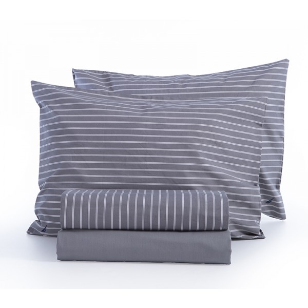 NAUTICA - NAU COAST PERCALE-COTTON ΣΕΤ ΣΕΝΤΟΝΙΑ ΥΠΕΡΔΙΠΛΑ 240X270CM GREY 036521