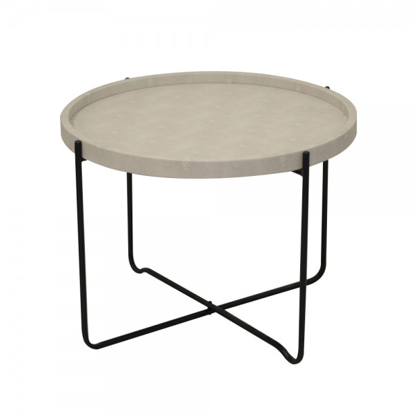 FUN COFFEE TABLE CEMENT ΜΑΥΡΟ D63xH42cm