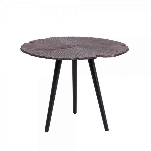 LEAF 40 SIDE TABLE COPPER ANTIQUE ΜΑΥΡΟ D40xH32cm 04-0613