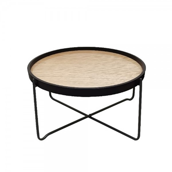 DISK COFFEE TABLE SONOMA ΜΑΥΡΟ 53x53x42