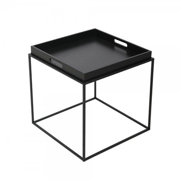 BUTLER SIDE TABLE ΜΑΥΡΟ 45x45x45cm