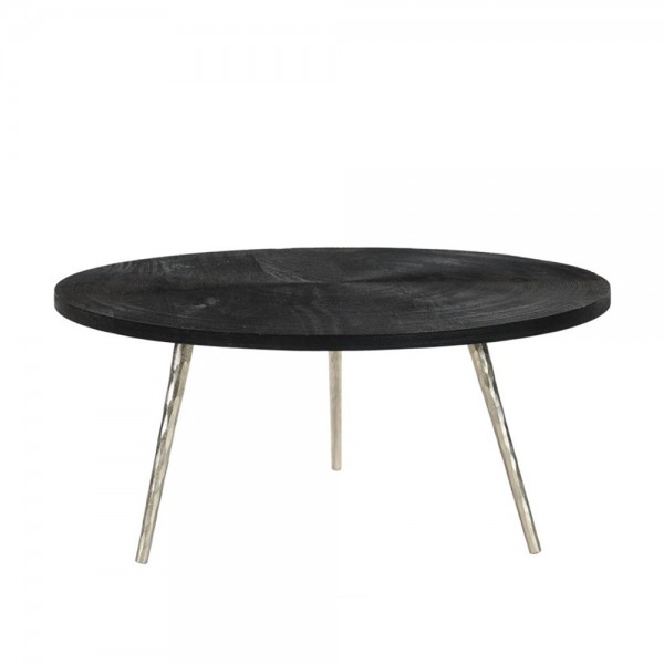 ZEN COFFEE TABLE ΜΑΥΡΟ ΑΣΗΜΙ 91x91x40