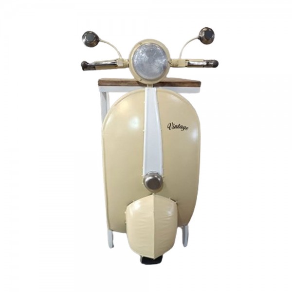 MINI VESPA SIDE TABLE ΜΕ ΡΑΦΙΑ CREAM ΛΕΥΚΟ ΦΥΣΙΚΟ 61x45xH88cm 04-0986
