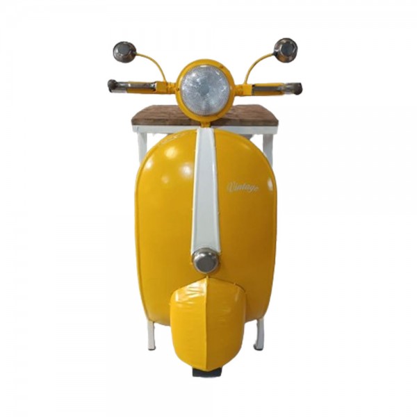 MINI VESPA SIDE TABLE ΜΕ ΡΑΦΙΑ ΚΙΤΡΙΝΟ ΛΕΥΚΟ ΦΥΣΙΚΟ 61x45xH88cm 04-0989