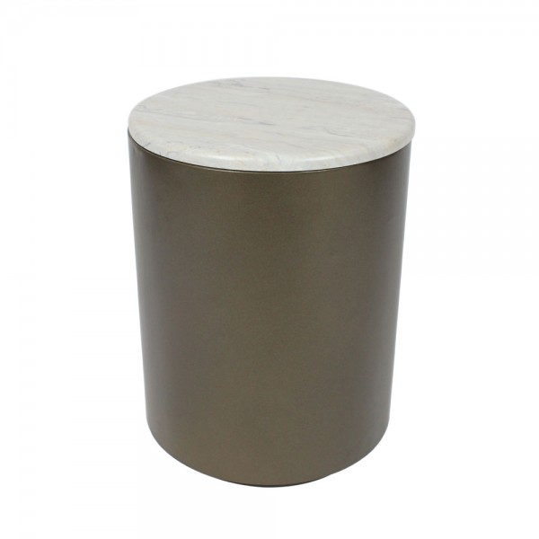 POMMA SIDE TABLE TRAVERTINE BRONZE 37x37xH49cm 04-1114