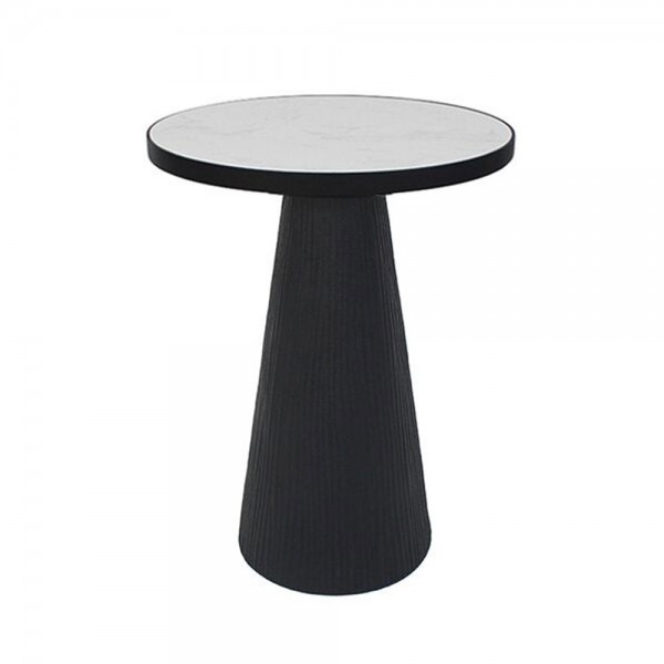 LAMP SIDE TABLE ΦΥΣΙΚΟ ΜΑΥΡΟ 36x36xH55cm 04-1139