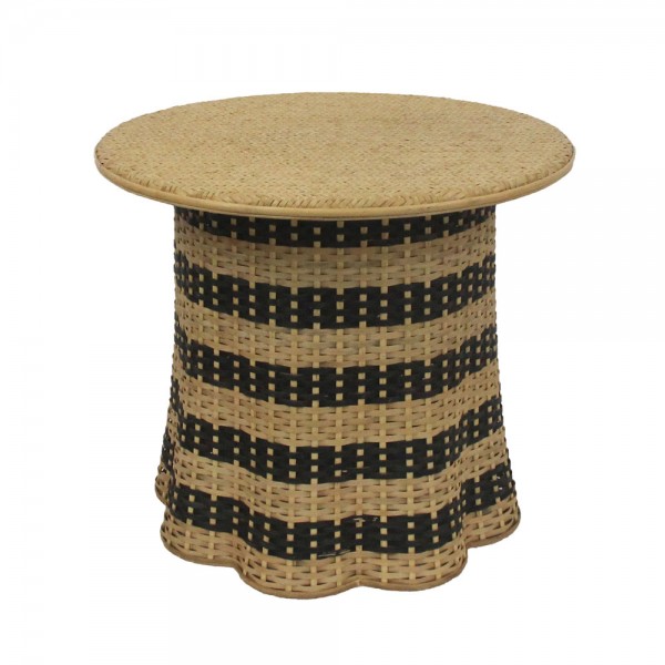 NUBIA COFFEE TABLE ΦΥΣΙΚΟ ΜΑΥΡΟ 60x60x52.5 04-1167