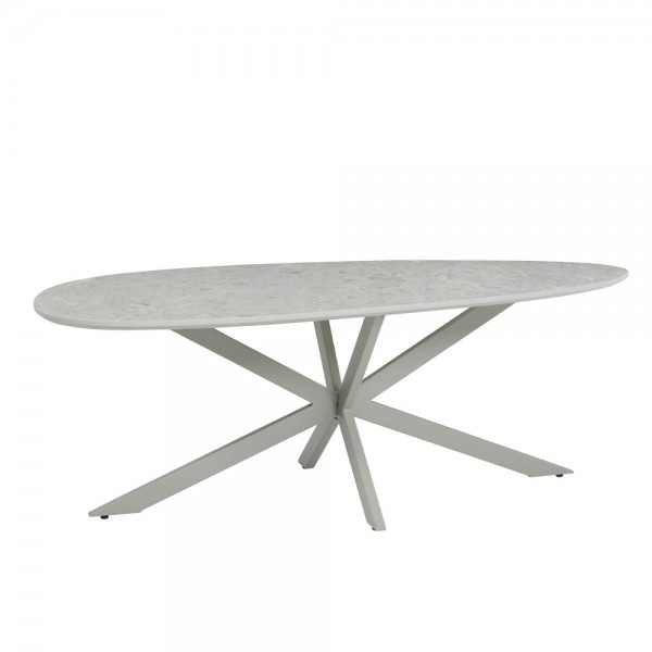 CASPIAN COFFEE TABLE ΓΚΡΙ ΜΕ ΟΨΗ ΜΑΡΜΑΡΟΥ LATTE 120x60x43 04-1243
