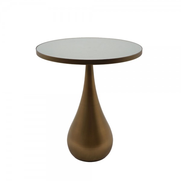 SEAL M SIDE TABLE ΜΕ ΚΑΘΡΕΠΤΗ BROWN GOLD 40x40x46