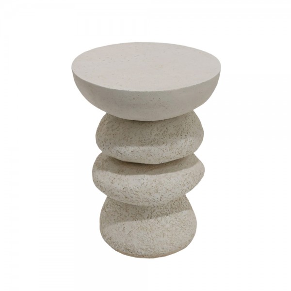 STONE 4 SIDE TABLE ΛΕΥΚΟ 38x38x51cm