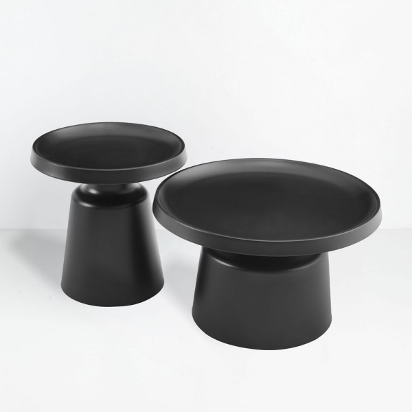 BOBBY COFFEE TABLE SET 2ΤΕΜ ΜΑΥΡΟ ΜΑΤ 70x70x42cm