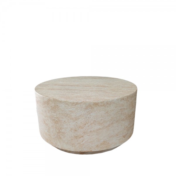 LITHOS ROUND COFFEE TABLE TRAVERTINE 70x70x36cm