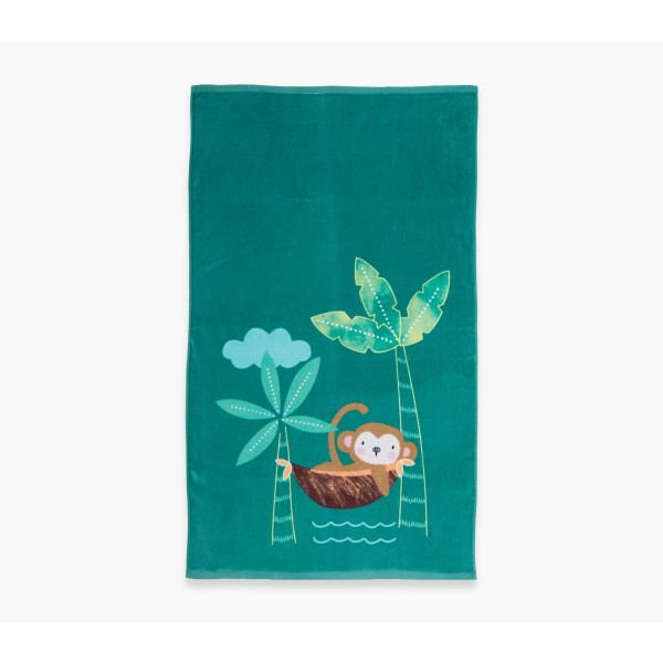 NEF NEF HOMEWARE ΠΑΙΔΙΚΗ ΠΕΤΣΕΤΑ ΘΑΛΑΣΣΗΣ TROPICAL MONKEY 70X120 040057 GREEN